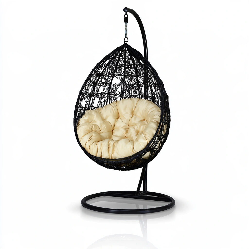 Hangstoel voor buiten, kleur zwart en beige