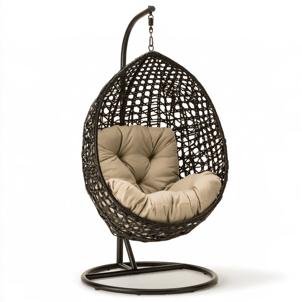 Hangstoel voor buiten, kleur zwart en beige