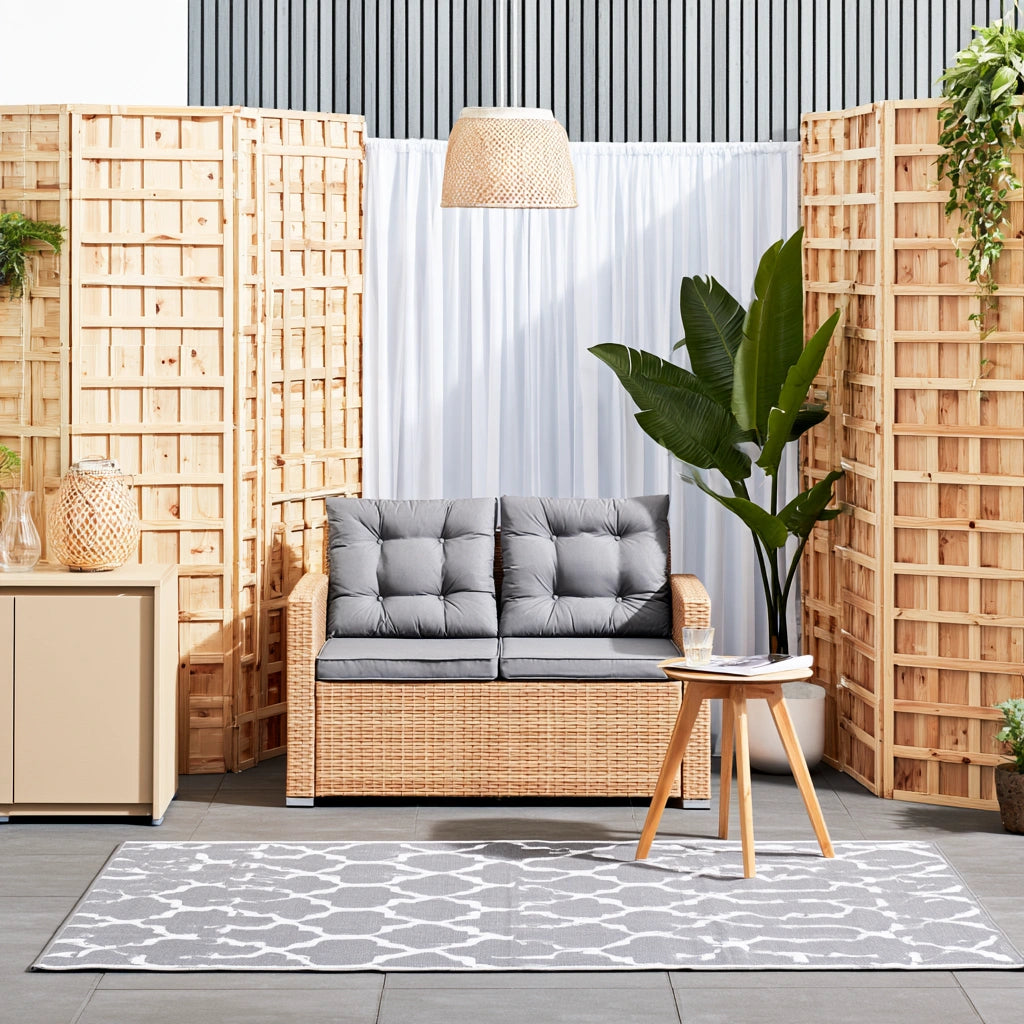 Rotan loungeset, kleur lichtbruin