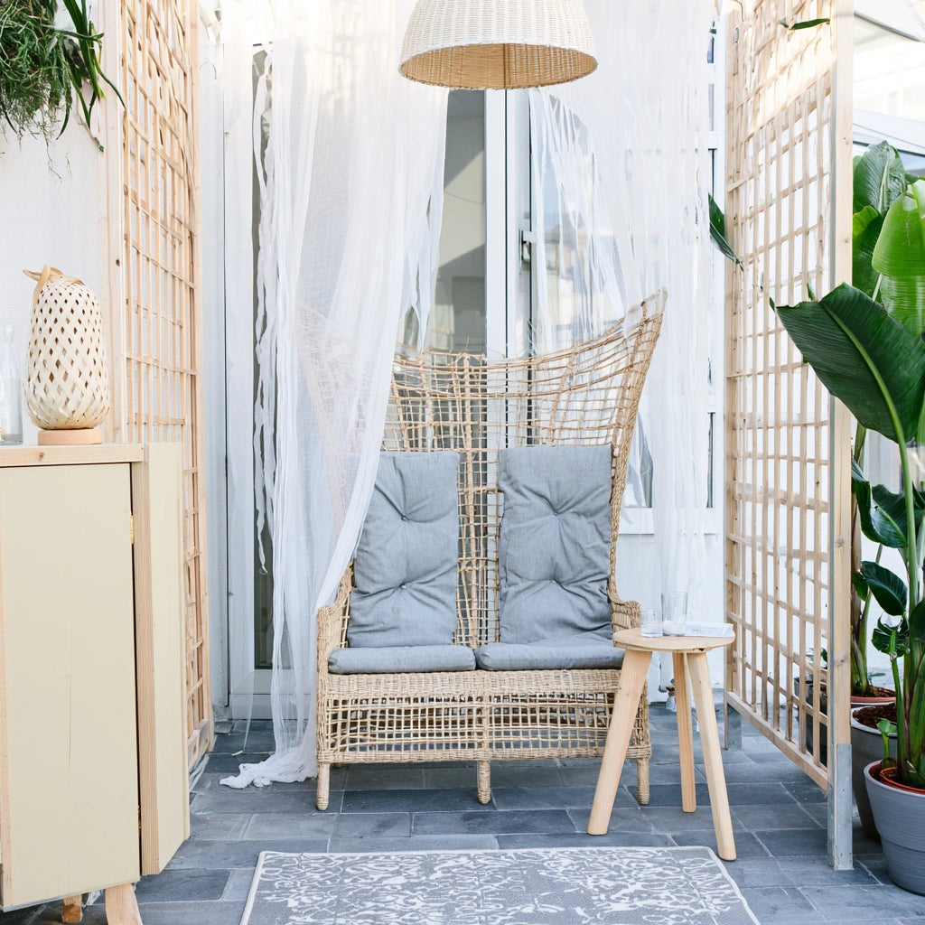 Rotan loungeset, kleur lichtbruin
