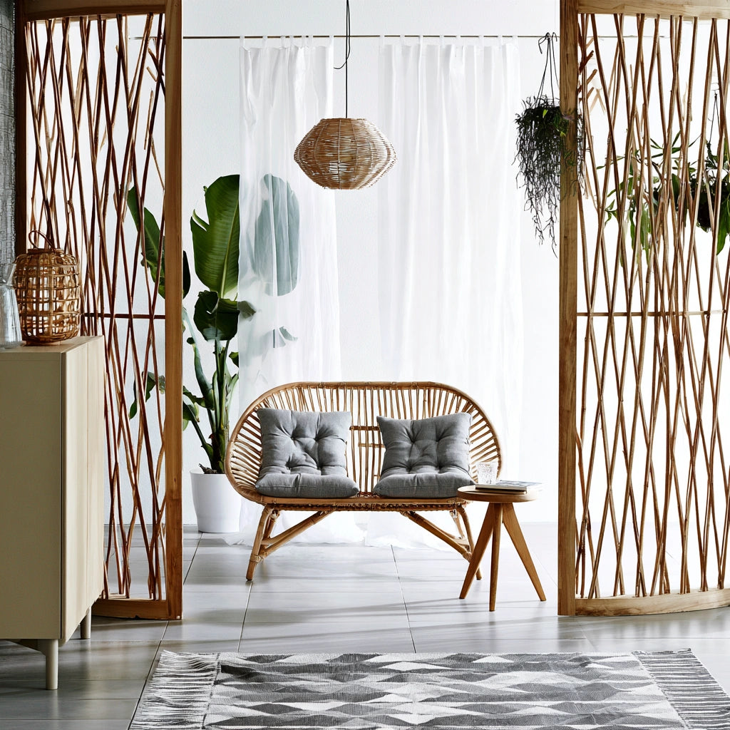 Rotan loungeset, kleur lichtbruin